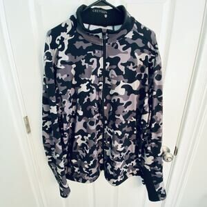 Greyson Camo Jacket Mens Large Black CamoScape Stretch Casual Golf Full Zip